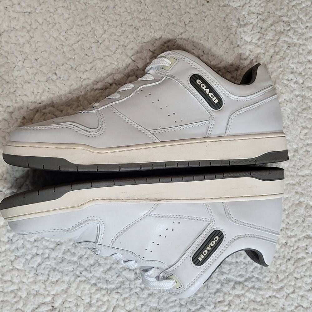 Coach C201 Leather Sneaker White low top Trainers men's size 7.5D